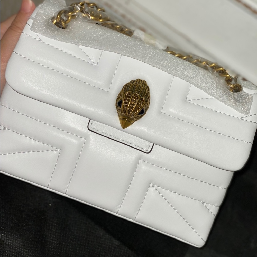 Kurt Geiger London Kensington White Union Jack Leather Crossbody Bag - Picture 2 of 9